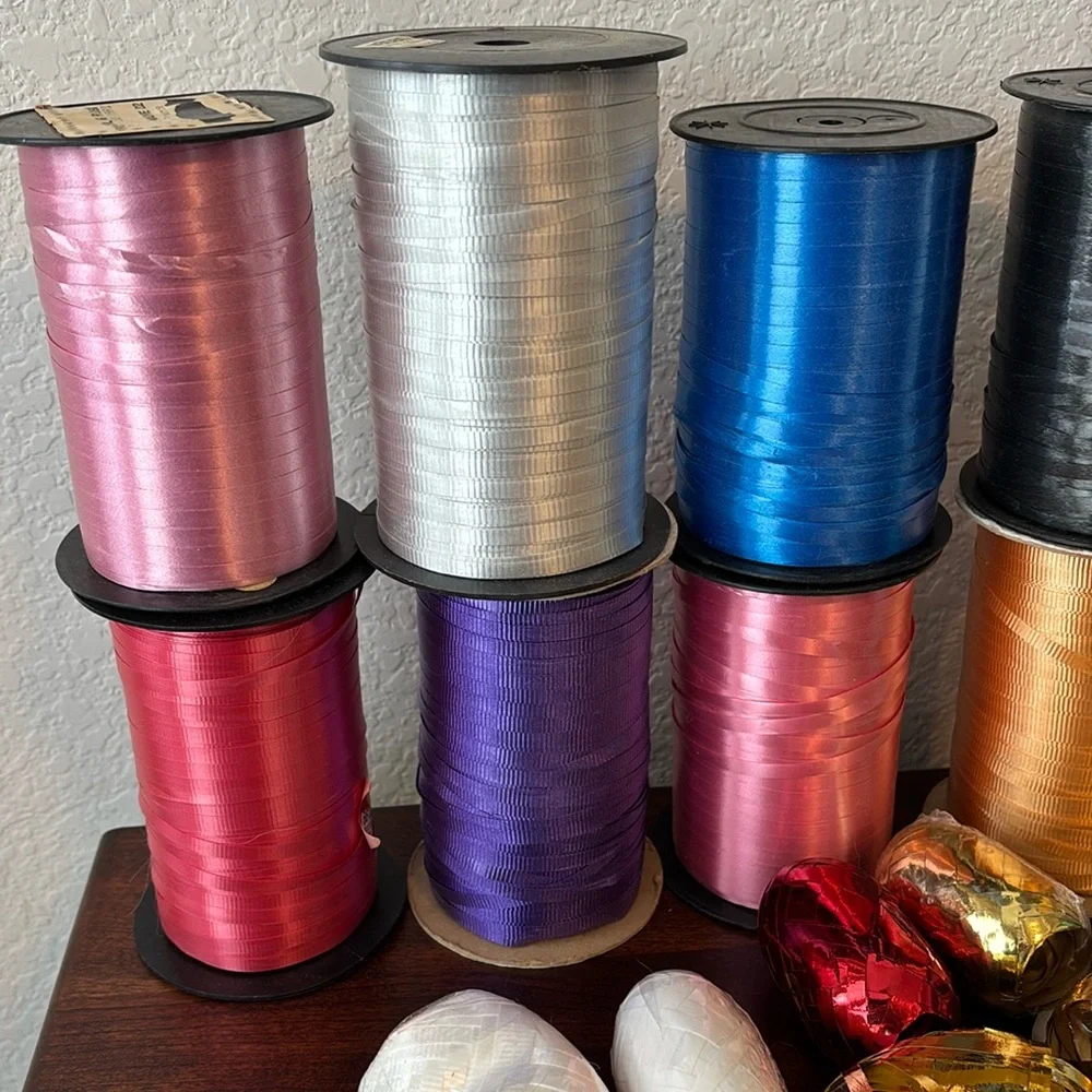 3/16” Curling ribbon lot - assorted sizes & colors- approx 5,000 yards!